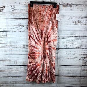 Free People Serious Swagger Tie Dye Velvet Midi Skirt